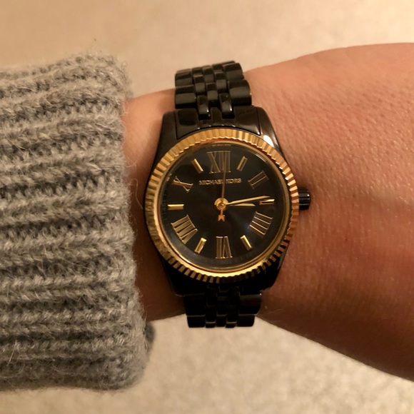 Michael Kors Black & Gold Watch - Picture 3 of 8